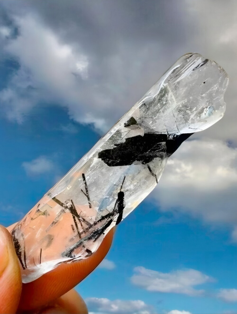 Hand Crafted Black Rutile Quartz Crystal Freeform Specimen 51mm Brazil NWT